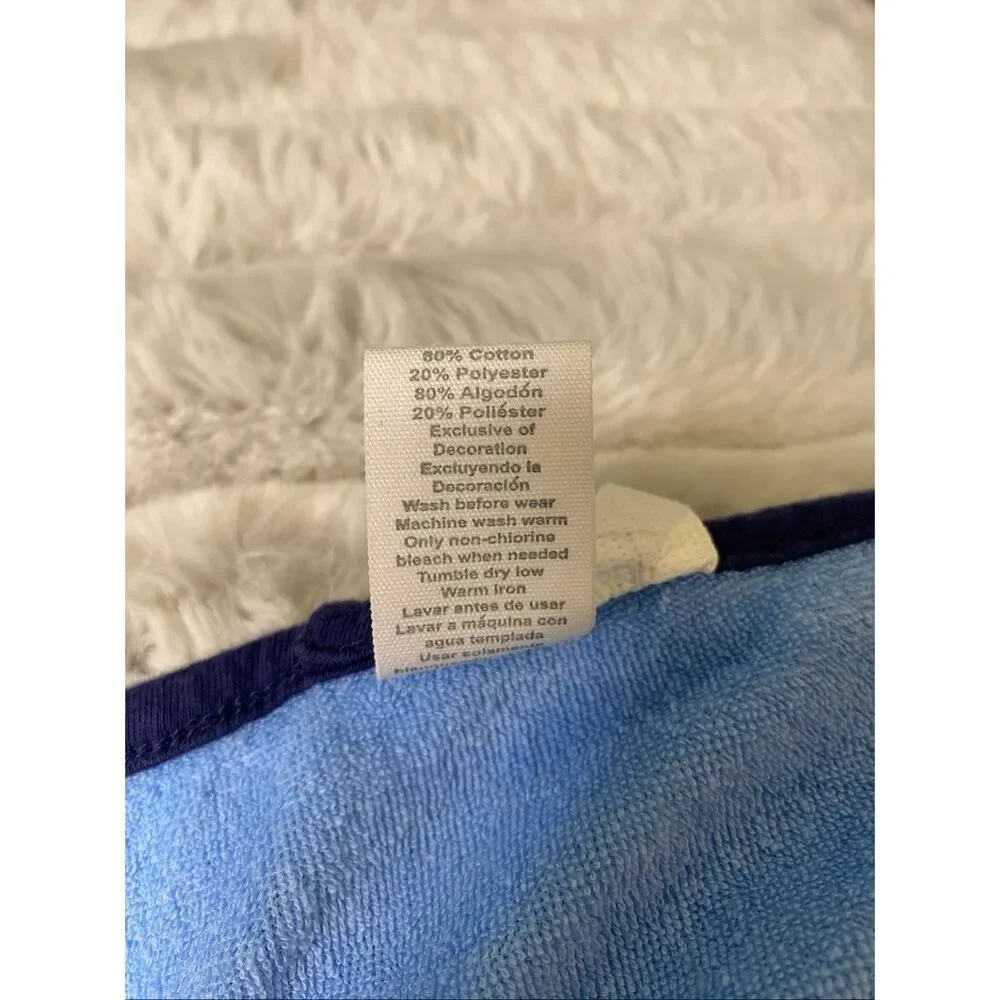 Baby Blue Nautical Hooded Baby Towel Blanket Sailboat Whale Infant 29 In Beach